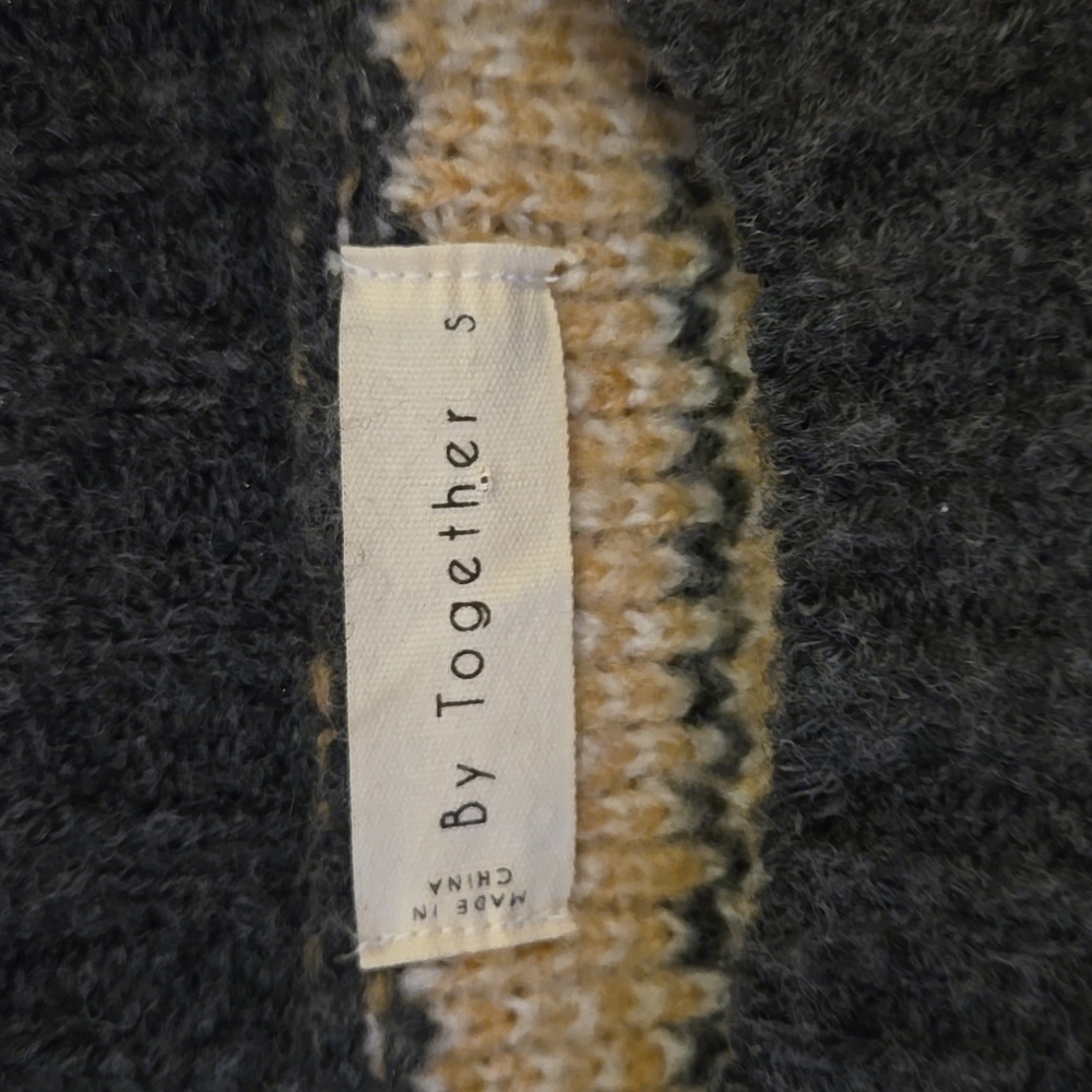 By Together Mustard Floral Stripe Sweater By Together Size S - Picture 4 of 5